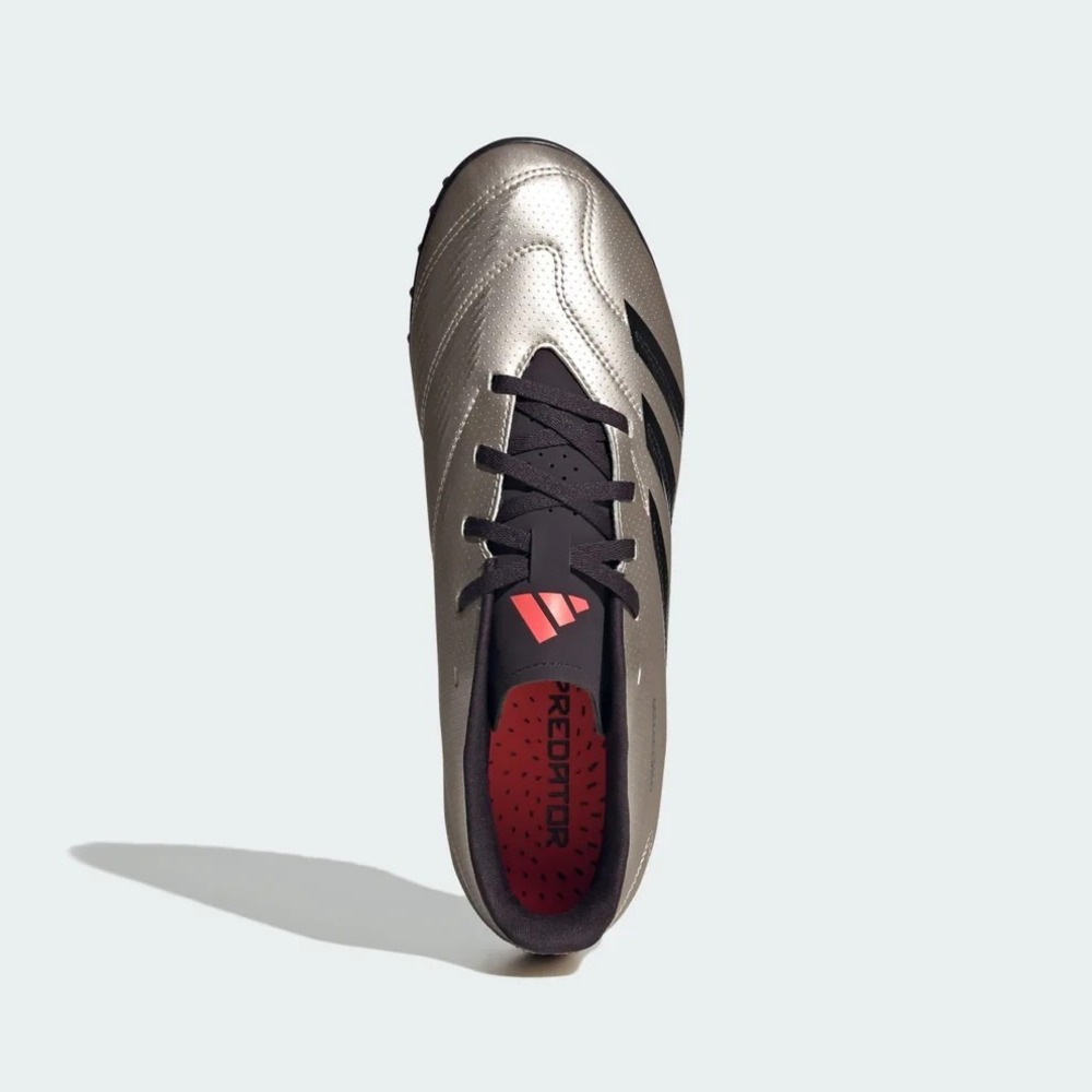Adidas Predator Club TF (Turf) Men's Sz 10.5 Soccer Cleats IF6398 Black/Metallic - Picture 4 of 7
